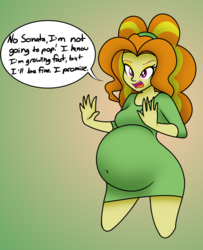 Size: 1816x2236 | Tagged: safe, artist:funble, artist:pacificside18, adagio dazzle, equestria girls, g4, adagio preggo, belly, belly button, big belly, clothes, dazzling, disguise, disguised siren, dress, female, hairband, pregnant, pregnant equestria girls, solo