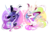 Size: 2994x1995 | Tagged: safe, artist:marbola, princess celestia, princess luna, alicorn, pony, g4, bust, digital art, drink, eyes closed, female, looking at you, magic, mare, royal sisters, siblings, sisters, slushie, smiling, smoothie