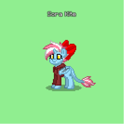 Size: 400x400 | Tagged: safe, oc, oc only, oc:sora kite, dragon, hybrid, pony, pony town, clothes, female, solo