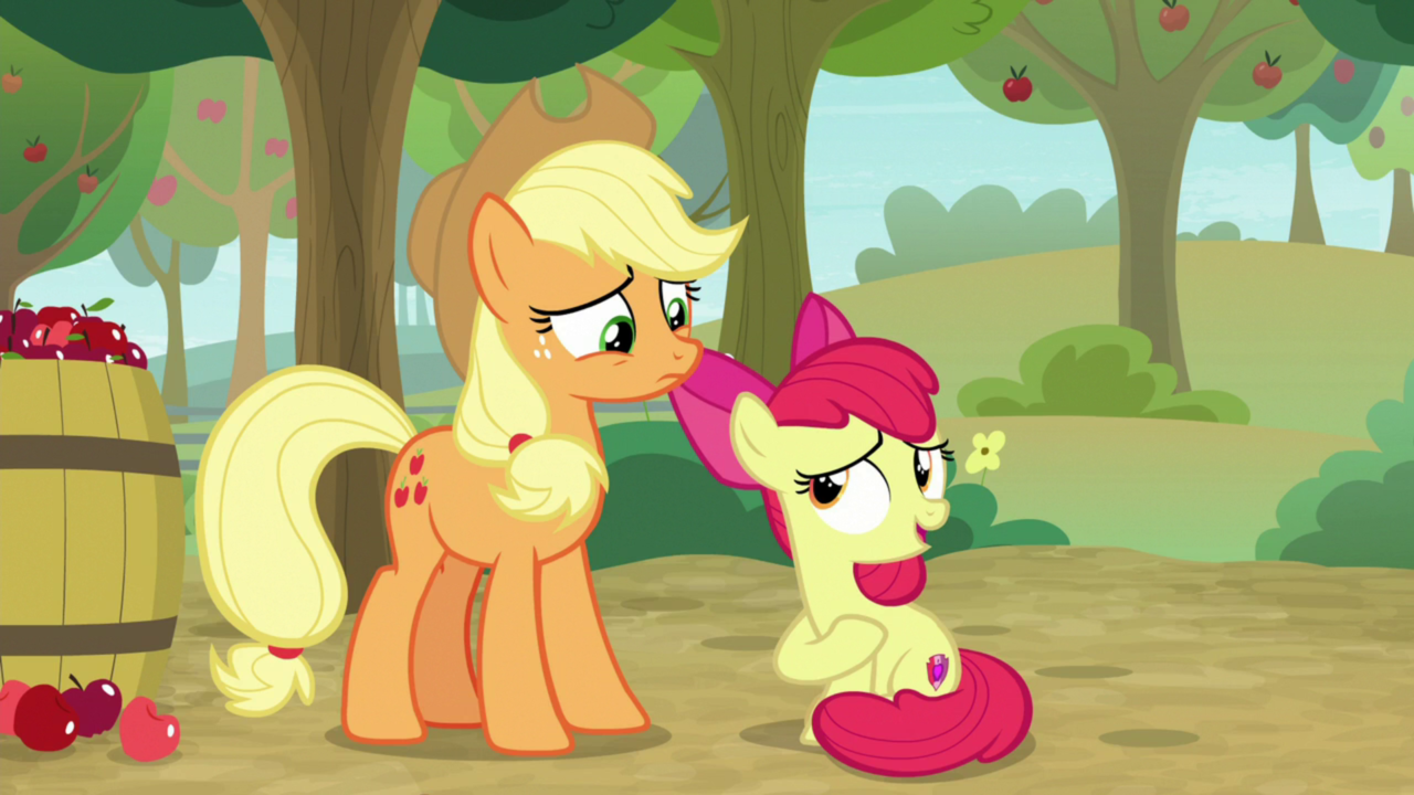 Safe Screencap Apple Bloom Applejack Pony Going To Seed Apple Apple Tree