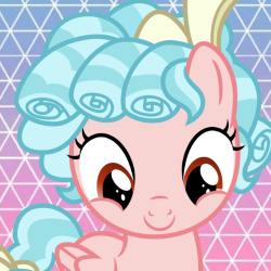 Size: 250x250 | Tagged: source needed, useless source url, safe, cozy glow, pegasus, pony, g4, abstract background, bow, female, filly, hair bow, looking down, solo