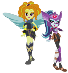 Size: 621x664 | Tagged: safe, artist:derrickmac1, artist:selenaede, adagio dazzle, sonata dusk, angel, equestria girls, g4, angelic wings, barely eqg related, base used, clothes, crossover, crown, dark pit, fighter, jewelry, kid icarus, kid icarus: uprising, laurel wreath, mask, nintendo, pit (kid icarus), regalia, sandals, shoes, wings