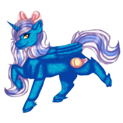 Size: 894x894 | Tagged: safe, artist:orchidcrystal, oc, oc only, oc:fleurbelle, alicorn, pony, alicorn oc, bow, female, hair bow, looking back, mare, simple background, solo, transparent background, unshorn fetlocks, yellow eyes