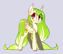 Size: 1159x991 | Tagged: safe, artist:ivyredmond, oc, oc only, oc:lemony light, pegasus, pony, colored hooves, eye clipping through hair, simple background, smiling, solo