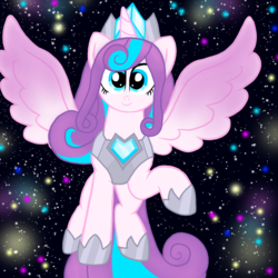 Size: 1000x1000 | Tagged: safe, artist:php185, princess flurry heart, alicorn, pony, g4, the last problem, crown, crystal heart, cute, female, flying, full body, jewelry, older, older flurry heart, regalia, solo, stars