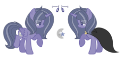 Size: 2374x1098 | Tagged: safe, artist:browniepawyt, oc, oc only, oc:moondust, alicorn, pony, cloak, clothes, female, mare, offspring, parent:star tracker, parent:twilight sparkle, parents:twitracker, reference sheet, simple background, solo, transparent background