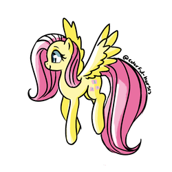 Size: 1000x1000 | Tagged: safe, artist:syrupyyy, fluttershy, pegasus, pony, g4, cute, female, looking away, mare, profile, shyabetes, simple background, smiling, solo, spread wings, white background, wings