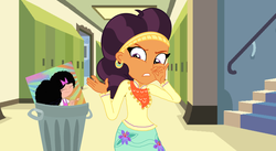 Size: 1874x1024 | Tagged: safe, saffron masala, equestria girls, g4, equestria girls-ified, frizzy hair, isabella garcia shapiro, phineas and ferb, phineas and ferb hater