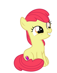 Size: 1541x1978 | Tagged: safe, artist:sketchmcreations, edit, editor:slayerbvc, vector edit, apple bloom, earth pony, pony, g4, going to seed, accessory-less edit, female, filly, missing accessory, simple background, sitting, solo, transparent background, vector