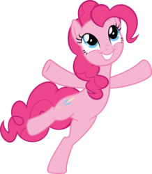 Size: 6021x6910 | Tagged: safe, artist:wissle, pinkie pie, earth pony, pony, g4, the last laugh, absurd resolution, cute, diapinkes, female, happy, looking up, mare, simple background, solo, standing, standing on one leg, transparent background, vector