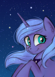 Size: 1077x1492 | Tagged: safe, artist:autumnvoyage, princess luna, alicorn, pony, g4, blushing, cute, female, looking at you, lunabetes, mare, s1 luna, sketch, smiling, solo