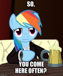 Size: 500x606 | Tagged: safe, rainbow dash, pony, g4, cider, dos equis, female, funny, impact font, meme, most interesting man in the world, solo