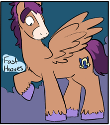 Size: 782x885 | Tagged: safe, oc, oc only, oc:fast hooves, clydesdale, pegasus, pony, commissioner:bigonionbean, cutie mark, fusion, fusion:flash sentry, fusion:trouble shoes, male, solo, spread wings, stallion