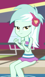 Size: 640x1088 | Tagged: safe, screencap, lyra heartstrings, equestria girls, g4, i'm on a yacht, my little pony equestria girls: better together, bikini, clothes, cropped, cute, female, lyra heartstrings swimsuit, lyrabetes, midriff, solo, swimsuit