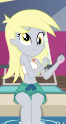 Size: 568x1056 | Tagged: safe, screencap, derpy hooves, equestria girls, g4, i'm on a yacht, my little pony equestria girls: better together, belly button, clothes, cropped, cute, derpabetes, female, solo, swimsuit