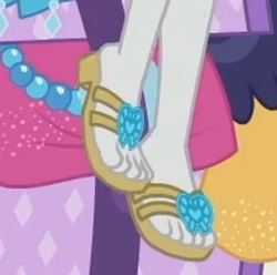 Size: 588x584 | Tagged: safe, screencap, rarity, equestria girls, g4, my little pony equestria girls: better together, the salty sails, cropped, feet, female, flip-flops, foot focus, sandals, solo
