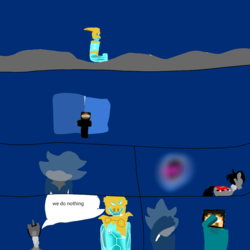 Size: 1000x1000 | Tagged: safe, artist:mylittlebicks, king sombra, pony, g4, bad guys, evil, face plum, herobrine, implied roblox, lord vortech, mephiles the dark, minecraft, nothing