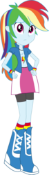 Size: 1343x4708 | Tagged: safe, artist:marcorulezzz, rainbow dash, equestria girls, g4, boots, clothes, compression shorts, cute, dashabetes, female, hand on hip, looking at you, miniskirt, shoes, shorts, simple background, skirt, socks, solo, transparent background