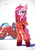 Size: 1414x2000 | Tagged: safe, artist:satv12, pinkie pie, earth pony, semi-anthro, g4, akira, arm hooves, bipedal, clothes, female, kaneda shotaro, mare, motorcycle, pinkamena diane pie, simple background, solo, white background