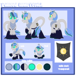 Size: 3000x3000 | Tagged: safe, artist:crystal-tranquility, oc, oc only, oc:prince nightfall, pony, unicorn, baby, baby pony, colt, high res, male, reference sheet, solo, stallion, unshorn fetlocks