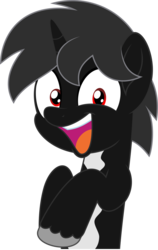 Size: 5000x7898 | Tagged: safe, artist:jhayarr23, oc, oc only, oc:dog whisperer, pony, unicorn, absurd resolution, cute, gasp, happy, looking at you, male, movie accurate, open mouth, pale belly, simple background, smiling, smiling at you, solo, stallion, transparent background, unshorn fetlocks, vector