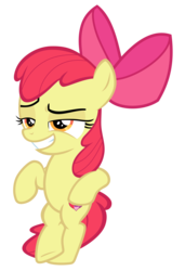 Size: 3076x4491 | Tagged: safe, artist:mandash1996, apple bloom, earth pony, pony, g4, the big mac question, apple bloom's bow, belly, bipedal, bipedal leaning, bow, cool, crossed hooves, cutie mark, faic, female, filly, hair bow, high res, leaning, lidded eyes, raised eyebrow, simple background, smiling, smirk, solo, the cmc's cutie marks, transparent background, underhoof, vector