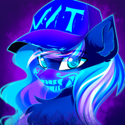 Size: 1903x1909 | Tagged: safe, artist:airiniblock, oc, oc only, oc:vivid tone, pegasus, pony, bandana, cap, commission, crossover, hat, league of legends, looking at you, solo