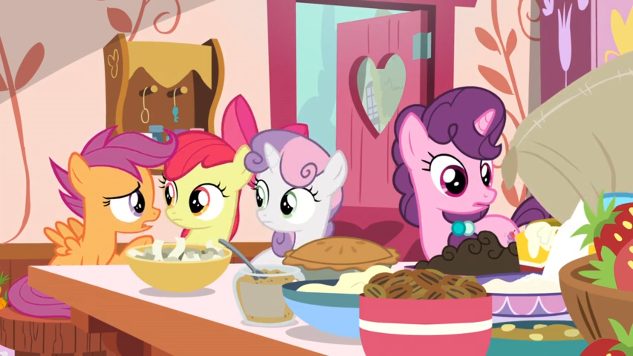 #2161875 - safe, screencap, apple bloom, scootaloo, sugar belle