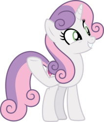 Size: 3626x4261 | Tagged: safe, artist:timeymarey007, sweetie belle, pony, unicorn, g4, growing up is hard to do, cutie mark, female, mare, older, older sweetie belle, raised hoof, simple background, smiling, solo, the cmc's cutie marks, transparent background, underhoof, vector