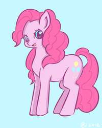 Size: 4000x5000 | Tagged: safe, artist:llamaorama, pinkie pie, earth pony, pony, g4, absurd resolution, blue background, cute, diapinkes, female, mare, open mouth, simple background, solo