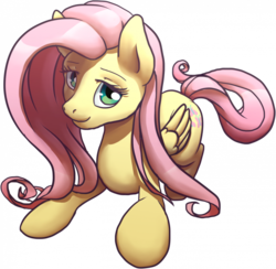 Size: 770x750 | Tagged: safe, artist:studiodor, fluttershy, pegasus, pony, g4, cute, female, folded wings, looking at you, mare, prone, shyabetes, simple background, smiling, solo, three quarter view, transparent background, wings