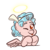 Size: 1280x1280 | Tagged: safe, artist:doodling-is-magic, cozy glow, pegasus, pony, g4, :p, bow, cozybetes, cute, female, filly, hair bow, halo, looking at you, one eye closed, solo, tongue out, wink