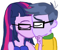 Size: 1048x876 | Tagged: safe, artist:3d4d, edit, microchips, sci-twi, twilight sparkle, equestria girls, g4, female, kissing, male, microlight, shipping, straight