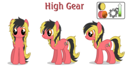 Size: 2560x1440 | Tagged: safe, artist:toinfinity, oc, oc:high gear, pony, commission, reference sheet, show accurate, simple background, transparent background