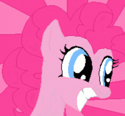 Size: 450x420 | Tagged: safe, artist:theguythataidspeople, pinkie pie, earth pony, pony, g4, animated, female, gif, mare, wide smile