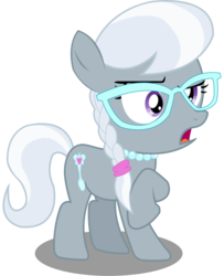 Size: 1289x1587 | Tagged: safe, artist:sketchmcreations, edit, editor:slayerbvc, vector edit, silver spoon, earth pony, pony, g4, cropped, female, filly, glasses, jewelry, necklace, raised hoof, simple background, solo, transparent background, vector
