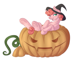 Size: 4032x3340 | Tagged: safe, artist:amazing-artsong, oc, oc only, pony, commission, digital art, female, halloween, hat, holiday, jack-o-lantern, pumpkin, simple background, solo, transparent background, witch hat, ych result