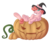 Size: 4032x3340 | Tagged: safe, artist:amazing-artsong, oc, oc only, pony, commission, digital art, female, halloween, hat, holiday, jack-o-lantern, pumpkin, simple background, solo, transparent background, witch hat, ych result