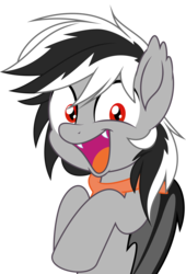 Size: 5000x7335 | Tagged: safe, artist:jhayarr23, oc, oc only, oc:stormdancer, bat pony, pony, bandana, bat pony oc, bat wings, cute, fangs, happy, looking at you, movie accurate, simple background, staring into your soul, transparent background, wings