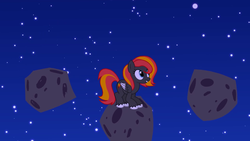 Size: 1920x1080 | Tagged: safe, artist:reverse studios, artist:xflamerunnerx, oc, oc:flame runner, pony, fanfic, lost on the moon, moon, space