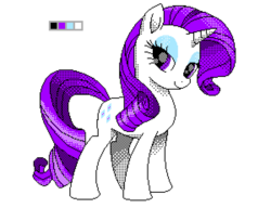 Size: 1200x920 | Tagged: safe, artist:octishmocti, rarity, pony, g4, 4 color palette, female, limited palette, looking at you, pixel art, solo, wrong eye color