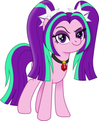 Size: 1233x1500 | Tagged: safe, artist:cloudy glow, aria blaze, earth pony, pony, g4, digital art, equestria girls ponified, female, gem, looking at you, mare, ponified, simple background, siren gem, smiling, solo, transparent background