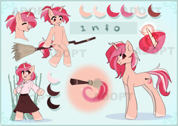 Size: 3508x2480 | Tagged: safe, artist:tigra0118, oc, oc only, pony, adoptable, adoptable open, auction, broom, commission, female, flying, flying broomstick, high res, link in description, reference sheet, solo, your character here