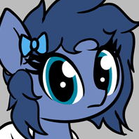 Size: 198x198 | Tagged: safe, artist:wenni, oc, oc only, oc:whinny, pony, animated, bow, female, gif, hair bow, looking around, mare, solo, suspicious, suspicious face