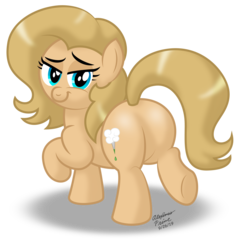 Size: 2396x2523 | Tagged: safe, artist:aleximusprime, oc, oc only, oc:backy, earth pony, pony, butt, female, high res, lidded eyes, looking at you, mare, plot, simple background, solo, transparent background