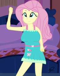 Size: 423x538 | Tagged: safe, artist:marcorulezzz, fluttershy, equestria girls, g4, anatomically incorrect, clothes, dress, female, solo