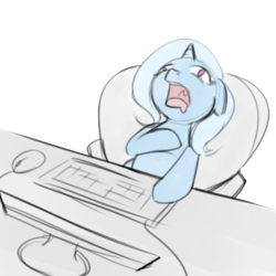 Size: 512x512 | Tagged: safe, artist:theparagon, edit, trixie, pony, unicorn, g4, computer, computer mouse, cropped, cute, cuteness overload, heart attack, hnnng, reaction image, simple background, transparent background