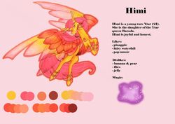 Size: 1024x724 | Tagged: safe, artist:oneiria-fylakas, oc, oc only, oc:himi, original species, ytar, female, reference sheet, solo, transparent wings, wings