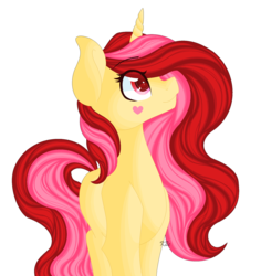 Size: 1713x1818 | Tagged: safe, artist:anitapadillax3, oc, oc only, oc:pretty shine, pony, unicorn, beauty mark, eye clipping through hair, female, heart, mare, simple background, solo, speedpaint available, transparent background