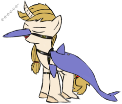 Size: 908x779 | Tagged: safe, artist:uncreative, oc, oc only, oc:regal inkwell, dolphin, pony, unicorn, clothes, costume, curved horn, horn, unshorn fetlocks